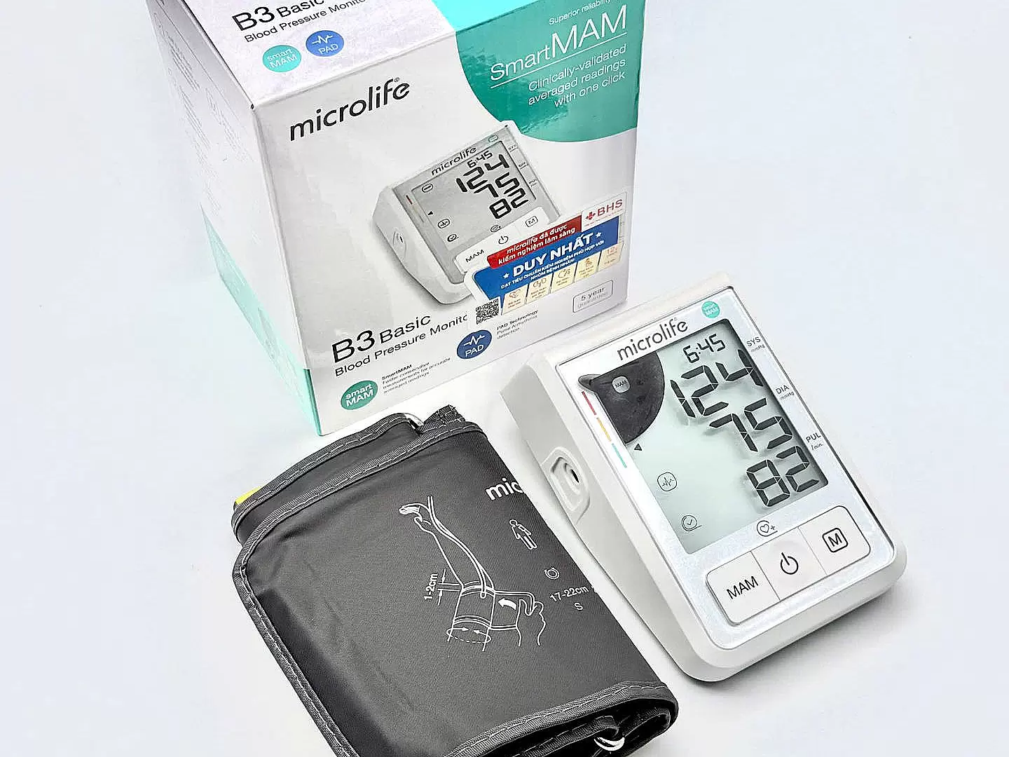 Máy đo huyết áp MICROLIFE B3 Basic công nghệ MAM thông minh đo 2 lần kép