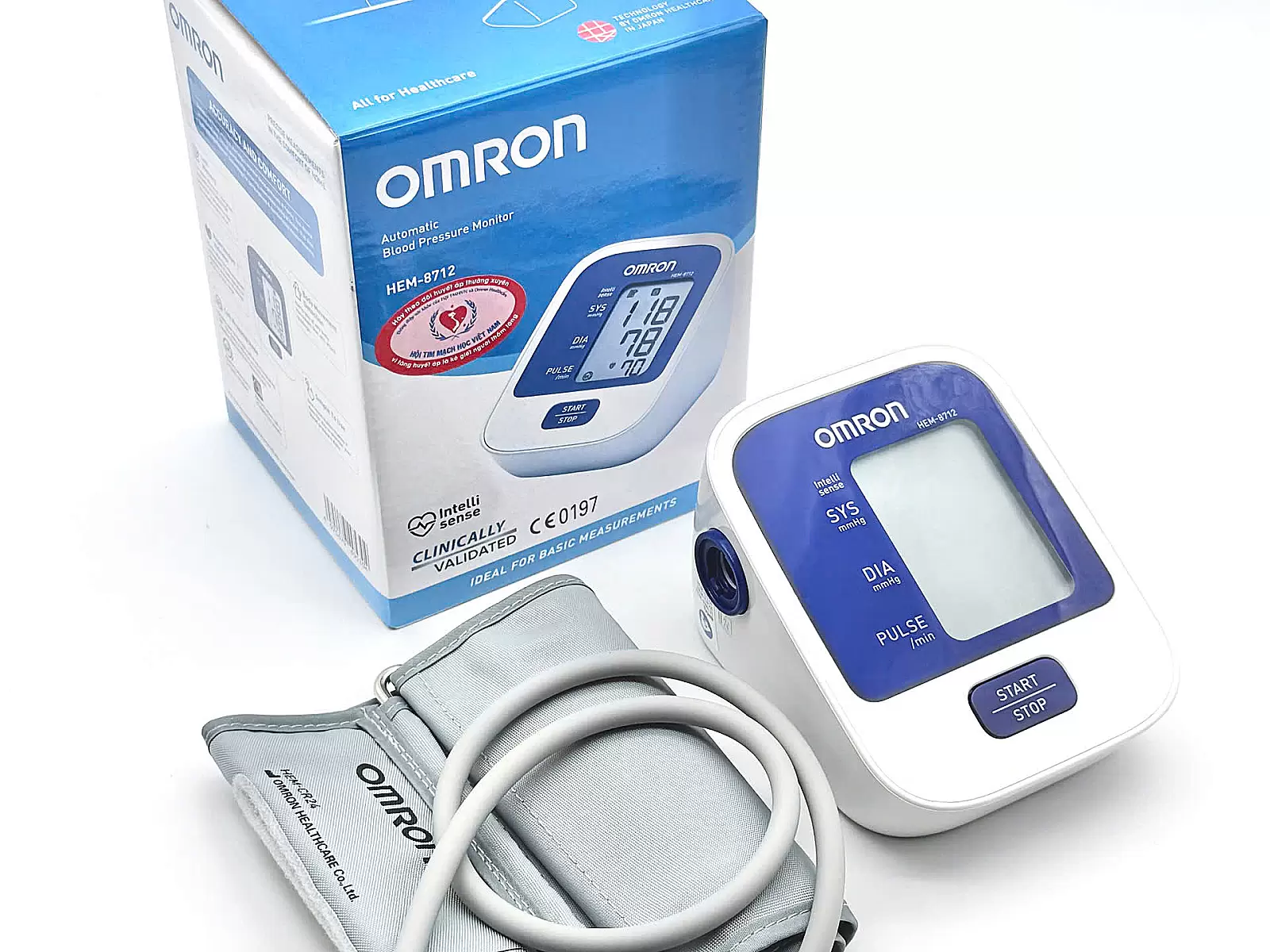 Máy đo huyết áp Omron HEM 8712 Nhật Bản công nghệ Intellisense đo lường chính xác