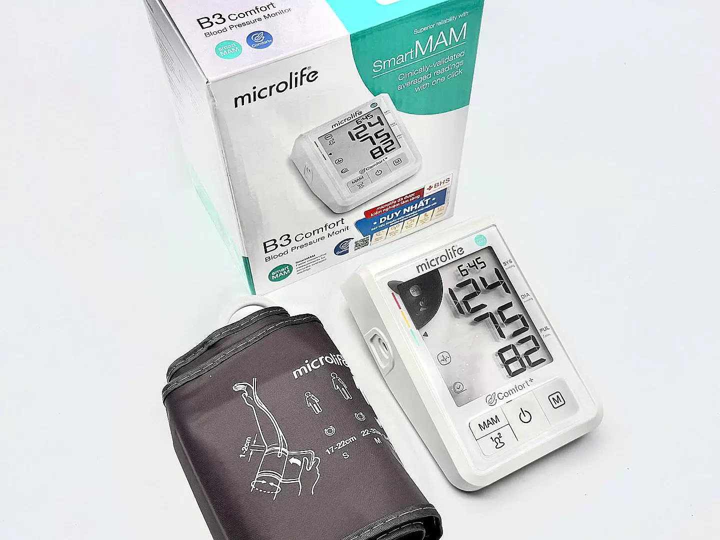 Máy đo huyết áp Microlife B3 Comfort bắp tay điện tử êm ái, chính xác, thông minh