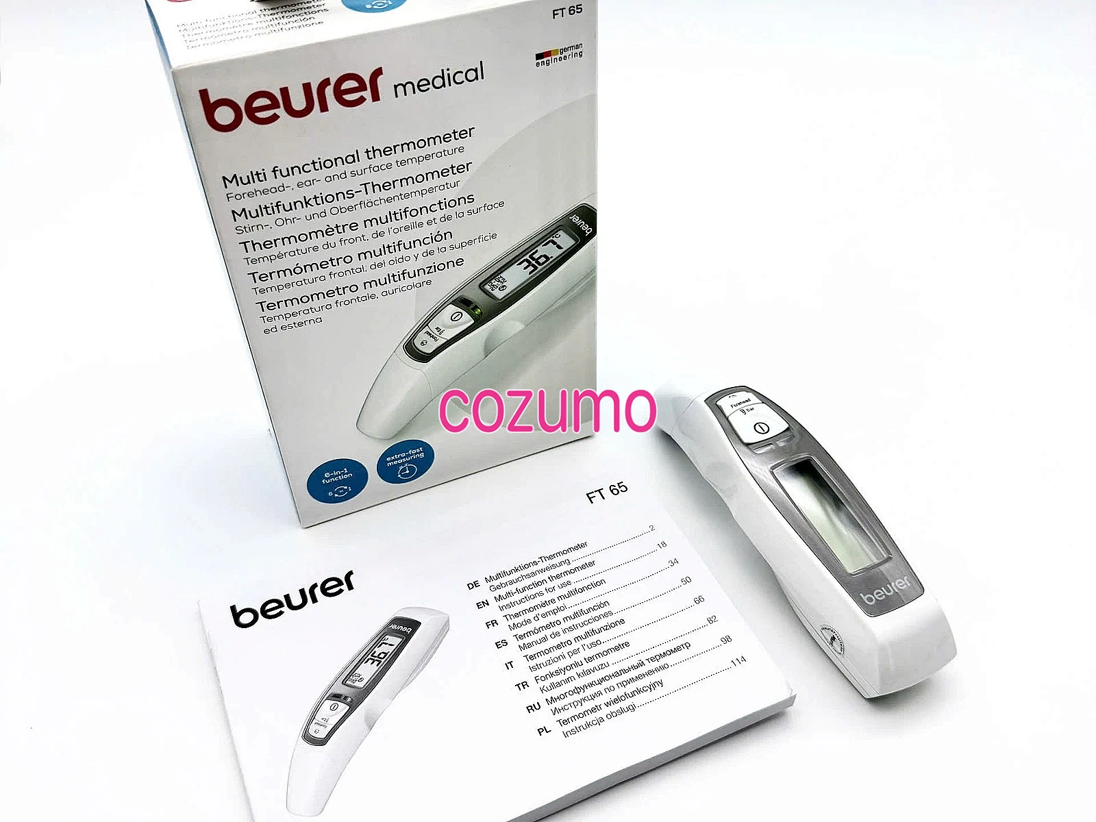 Nhiệt kế điện tử đo Tai, Trán Beurer Đức FT65
